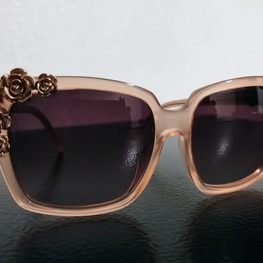 Dolce & Gabbana Rose Embellished Sunglasses - Rose Gold and Purple - Picture 5 of 9